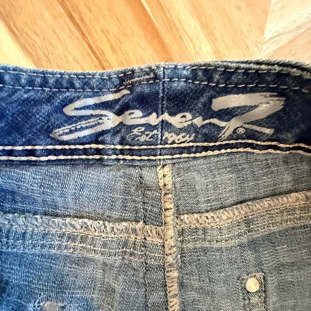 Seven7 Luxe‎ Relaxed Boyfriend Plus 22 Straight Leg Jeans Medium Wash Blue Denim